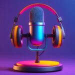 A microphone sitting like ears on a microphone.