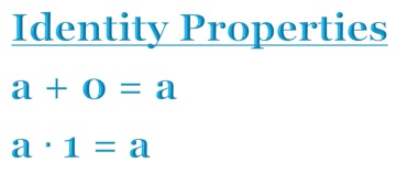 Identity Properties of Addition and Multiplication