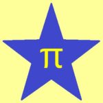 Blue Star on a yellow background. The pi symbol is written on the star in yellow.