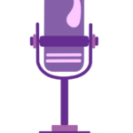 purple stand-up mic