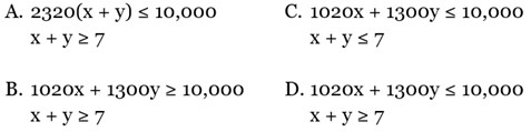 Possible answers for SAT question #7.