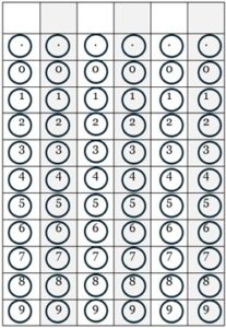 Self-created Standardized Test Number Grid to Practicing filling in your answer.