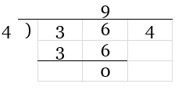 Loop 1, Step 3. Subtract. 36 - 36 = 0