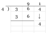 Loop 2, Step 1. Divide. 4 divided by 4 = 1