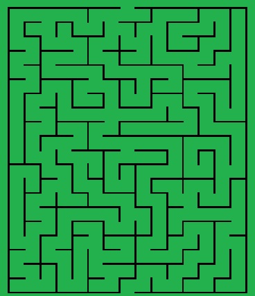 A maze with a jungle-green background.